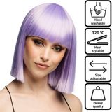 Boland Pruik Djamilla lovely lilac Paars - Steil - Halflang - Vrouwen - Showgirl - Premium Quality - Stijlbaar - Verstelbaar - Wasbaar - Cosplay - Carnaval - Themafeest - Theater