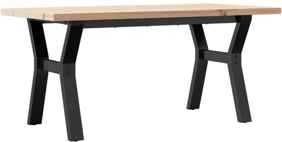 vidaXL Salontafel Y-frame 100x50x45,5 cm grenenhout en staal
