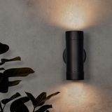 HOFTRONIC™ Otey LED Wandlamp Zwart Up & Down Light GU10 excl. lichtbron Dimbaar IP44 waterdicht
