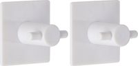 Tendance Plakhaakjes - 4,5 cm - Zelfklevende ophang haakjes - 2x stuks - kunststof - wit - keuken/badkamer haken