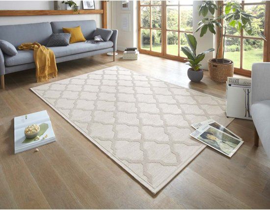 Tapeso Vloerkleed Macrame-Optiek Heaven 103262 77x150 cm Crème
