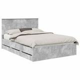 vidaXL Bedframe met lade Beton Grijs 160 x 200 cm Hout