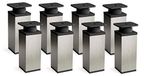 Pieds de meuble, set de 8, 120 mm de haut, réglable, acier inoxydable