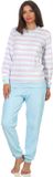NORMANN WÄSCHEFABRIK Damesbadstofpyjama met manchetpyjama in een stijlvolle streeplook - 202 201 13 362