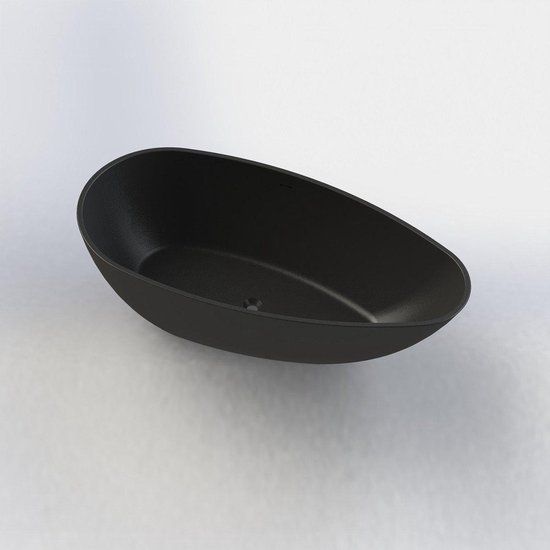 Salenzi Unica Ovaal Vrijstaand Ligbad - 170x86cm - Mat Zwart