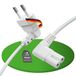conecto Netsnoer Euro 90° stekker naar C7 bus IEC 90° Euro stroomkabel voor huishoudelijke apparaten 5,00m wit