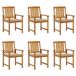 VidaXL Tuinstoel met Gecapitonneerde Zitting van Acaciahout - Beige (6 stuks)