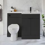 Ensemble meuble-lavabo & WC Hudson Reed - Gris noir - Droite - 110,5 cm - Poignées invisibles noires - Moderne - Cluo-Select