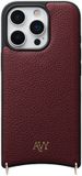 AVY Leren Hoesje | Geschikt voor Apple iPhone 16 Pro Max | Compatibel met MagSafe | Leather Case | Back Cover | Haakjes voor koord | Burgundy