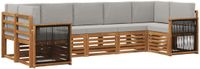 vidaXL Hoek loungeset Acacia hout Naturel en lichtgrijs