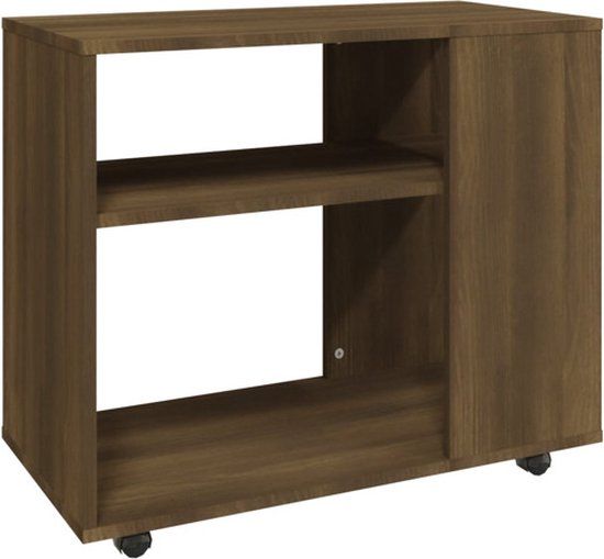 vidaXL Bijzettafel 70x35x55 cm bewerkt hout bruin eikenkleur