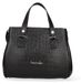 Braccialini Sac à main en cuir noir avec fermeture éclair et bandoulière amovible