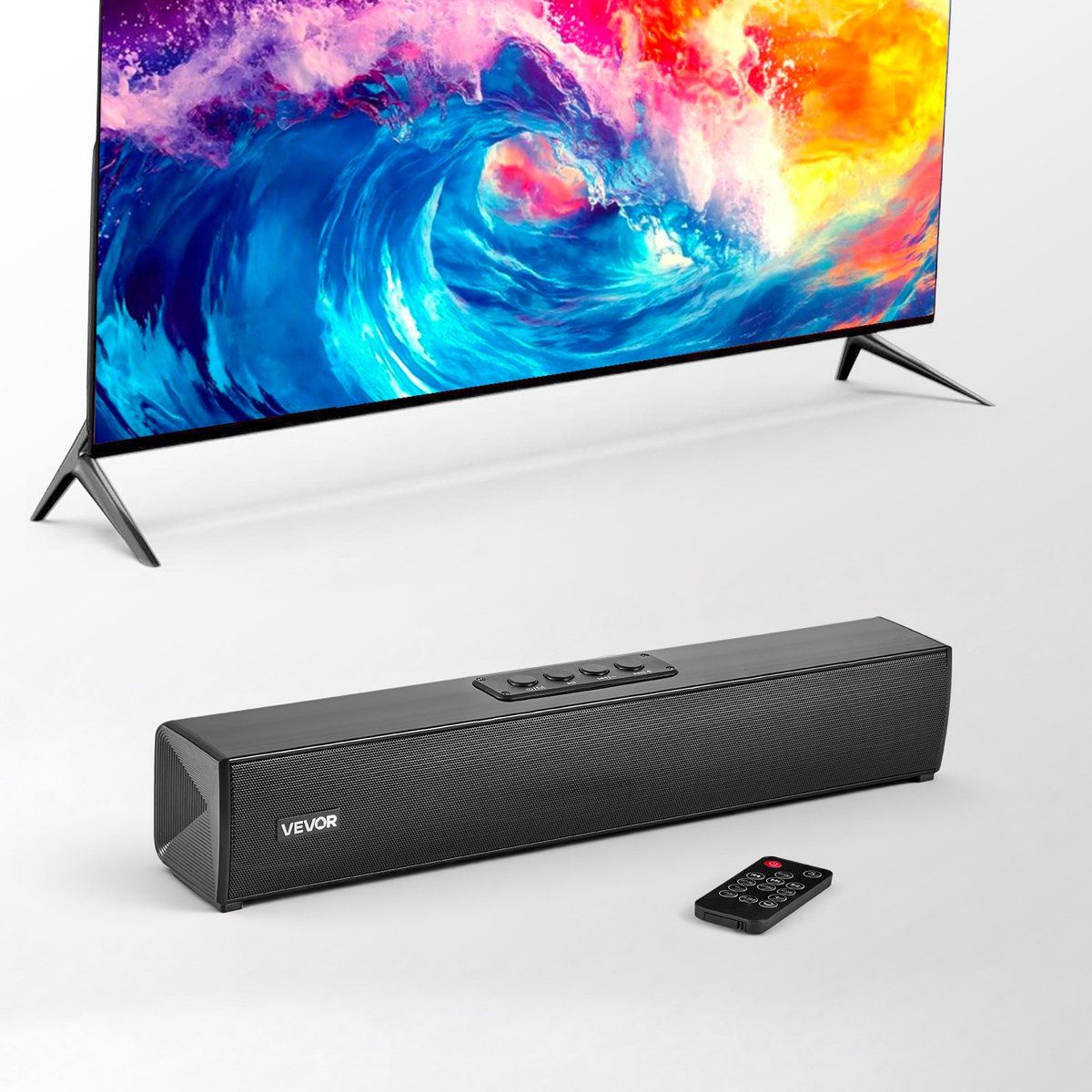 VEVOR Soundbar voor Smart TV, 2.0-Kanaals, 450 mm Compacte TV-Luidsprekers voor Projector, Bluetooth Aux-Aansluiting, Afstandsbediening, 80 W Surround Sound-Systeem voor PC-Hometheateraudio