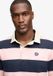Superdry Athletic Stripe Rugby Top Coupe décontractée Hommes M Rose/bleu marine rayure cerceau Coton