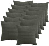 vidaXL - Kussensloop - 12 stuks - HEERLEN - Antracietkleurig - 40 x 40 cm - corduroy