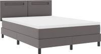 vidaXL Boxspringbed met matras, Kunstleer, Grijs, 160 x 200 cm