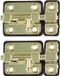 AMIG schuifslot/plaatgrendel - 2x - zamak - 3.5cm - messing - incl schroeven - deur - raam