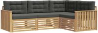 vidaXL - Buiten - bank - set - 4 - st - Wit - en - antracietkleurig - Polyester