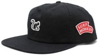 Surf Monkey 5-panel pet voor heren/dames - 100% biologisch katoen - One size (zwart)