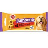PEDIGREE JUMBONE kauwbot voor middelgrote honden, 10 – 25 kg – 12 zakjes met elk 2 botten – gevulde lekkernijen met rundvlees en gevogelte