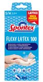 Spontex Latex Flexy Wegwerphandschoenen, 100 stuks, Maat S/M, Wit