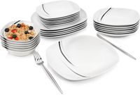SÄNGER Bilgola Black Lines 24-delig porseleinen servies voor 6 personen