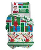 The Elf On The Shelf Eenpersoons beddengoedset van katoen, dekbedovertrek + kussensloop, 100% katoen, officieel product