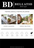 Bellatio Design Tafelkleed Damast - Wit - Krullen Print - 140 x 300 cm - Tafelzeil