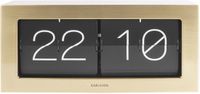 Karlsson Wand- / Tafelklok Boxed - Flip XL - Geborsteld Goud - 37x17,5x9cm