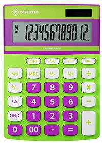 Osama S.p.A. Osama rekenmachine metaal 12 cijfers Becolor groen/violet