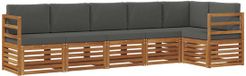 vidaXL - Canapé d'angle - 6 places - Naturel et anthracite - Polyester