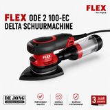 Fe Powertools FLEX ODE 2-100 Delta Schuurmachine - Koolborstelloos - Met stofafzuiging - Excentrisch roterend - Driehoekig