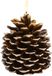 Anna's Collection LED dennenappel kaars - bruin - 12.5 x 10.5 cm - met timer