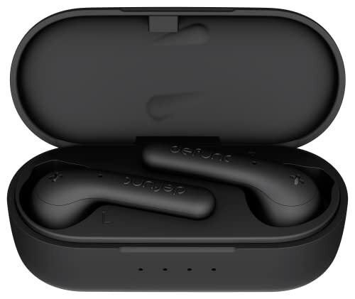 DeFunc True Wireless Earbuds True Basic IPX4 Waterdichte In-Ear Oortelefoon 5.0 Bluetooth Stereo Hoofdtelefoon Ingebouwde Mic, Automatische One-Step Pairing, Lange Speeltijd & Opladen Case (Zwart)