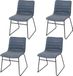 Urban Living "BROOKLYN" Set van 4 Stoelen in Kunstleer Denimblauw