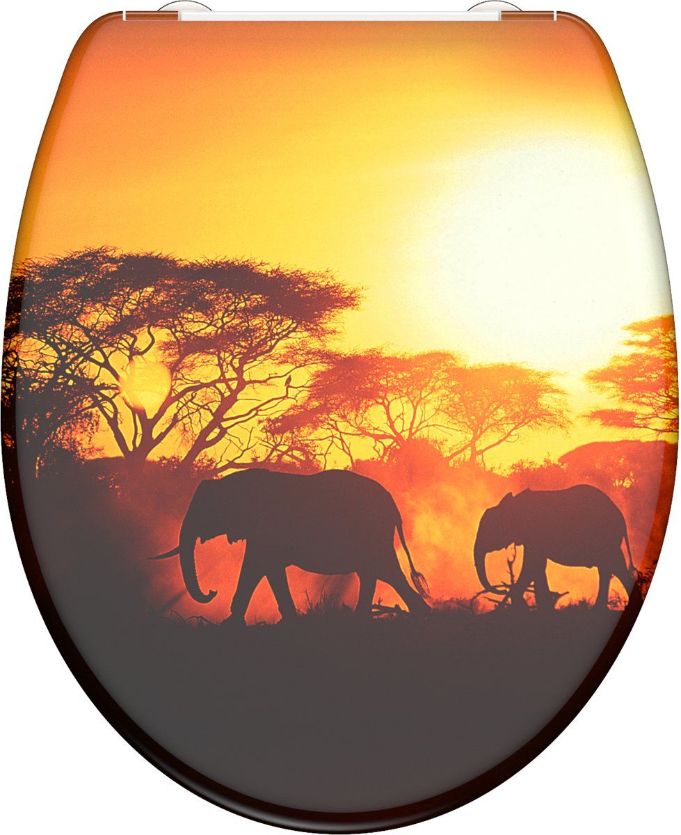 Schütte WC-Bril 82360 AFRICA - Duroplast - Soft Close - Afklikbaar - RVS-Scharnieren - Decor - 3-zijdige Print