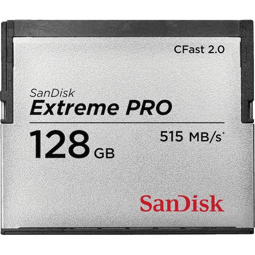 SanDisk Extreme Pro CFast 2.0 128GB - 525MB/s Read, 450MB/s Write