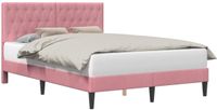 vidaXL Bedframe met hoofdeinde Roze 120 x 200 cm Fluweel