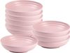Plasticforte Bols à soupe - 8x - D22 x H5.5 cm - vieux rose - plastique - incassable - vaisselle