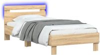 vidaXL Bedframe met LED-stripverlichting Sonoma Eiken Bewerkt hout