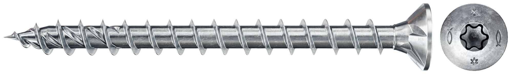 Fischer Power-Fast II 5.0 x 60 TX20 - Countersunk Head - Full Thread - Blue Zinc (200 pcs)