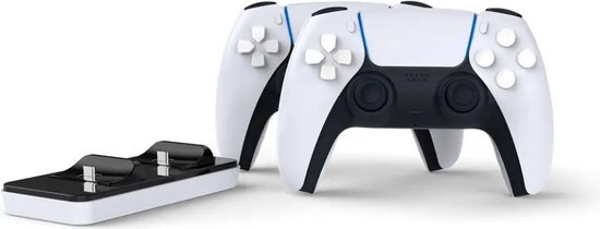 Subsonic - Wit laadstation voor 2 Dual Sense PS5-controllers - dubbel laadstation Playstation 5