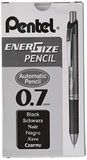 Pentel PL77-A EnerGize vulpotlood, 0,7 mm, aluminium/zwart, 12 stuks