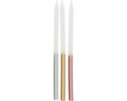 Folat Kaarsen Glamour Metallic 10 cm - 24 stuks