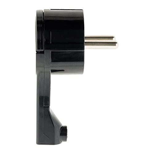 Zenitech 199464 Stekker, 16 A, extra plat, zwart, transparant