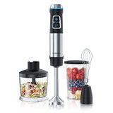 Arendo - Staafmixer van roestvrij staal 1200 W – puree mixer – continue snelheid – 4 messen – maatbeker 800 ml – garde