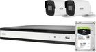 ABUS Set complet avec 2 mini caméras tube PoE + enregistreur TVVR36423T kit de caméra de surveillance IP LAN 1920 x 1080 pixels