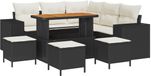 vidaXL Tuinbank Set 2-zits Zwart Polywood