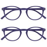 Opulize Zen 2 Stuks Leesbril Glad Mat Paars Klein Mannen Vrouwen RR24-5 +1,50