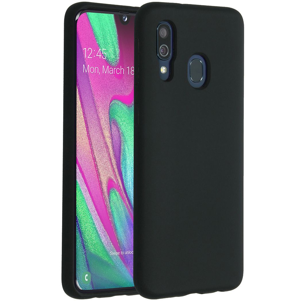 Accezz Liquid Silicone Backcover Samsung Galaxy A40 - Black